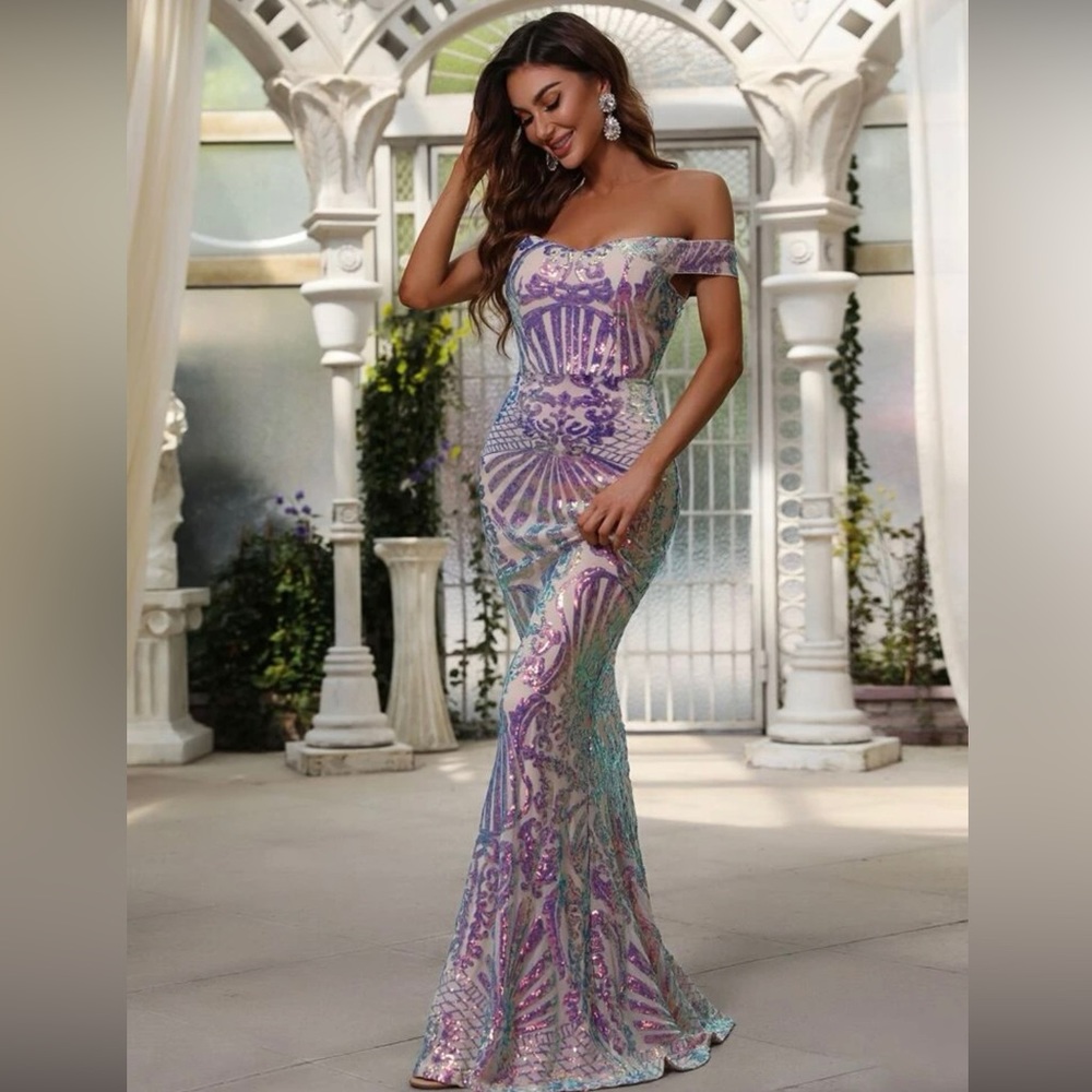 Off the shoulder Shein formal dress in small